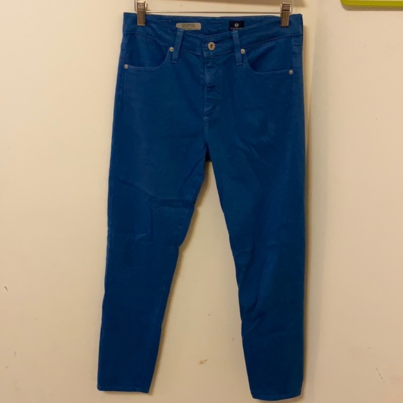 AG Adriano Goldschmied The Parrah Skinny Crop High Rise Bold Blue Jeans, 28 - Picture 1 of 8
